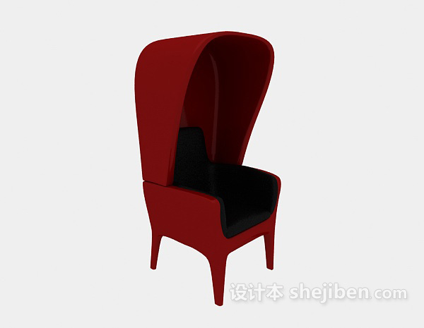 简约红色休闲椅3d模型下载
