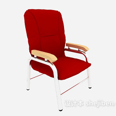红色扶手休闲椅3d模型下载