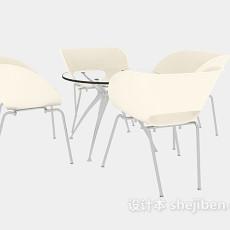 简约休闲桌椅组合3d模型下载