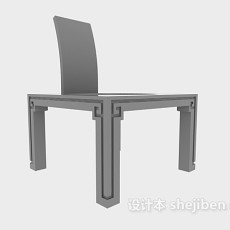 中式复古餐椅3d模型下载
