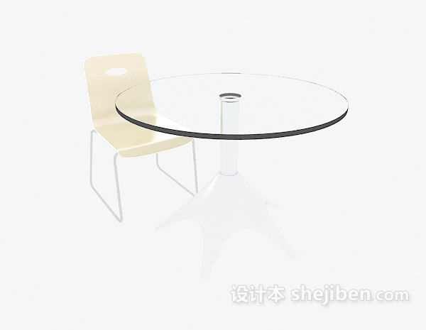 公司休闲区桌椅3d模型下载