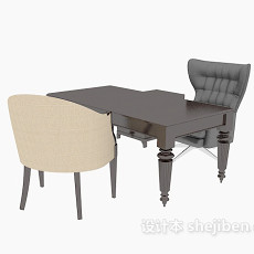 家居书桌椅3d模型下载
