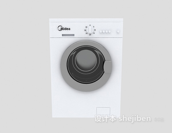 现代风格美的滚筒洗衣机3d模型下载