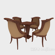 美式简约休闲桌椅3d模型下载