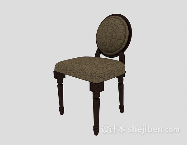 欧式风格无扶手椅3d模型下载