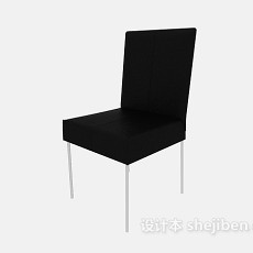 黑色高背餐椅3d模型下载