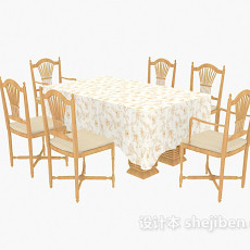 地中海家具桌椅3d模型下载