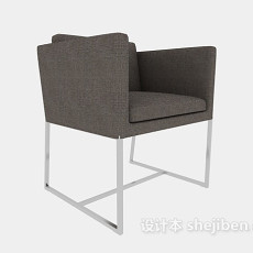 灰色沙发椅3d模型下载