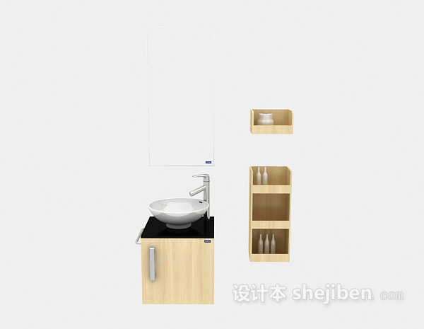 现代风格现代简约家庭浴柜3d模型下载