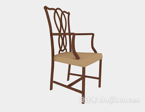 中式实木靠背餐椅