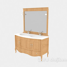 欧式卫浴镜、洗手池组合3d模型下载