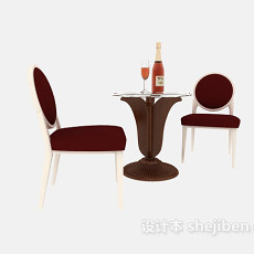 家居休闲桌椅组合3d模型下载