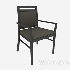黑色实木家居椅3d模型下载