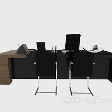 简约时尚办公桌椅3d模型下载