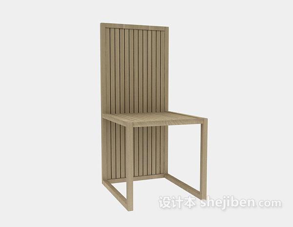 免费简约高背餐椅3d模型下载