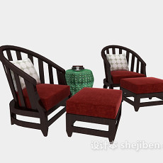 新中式休闲椅凳3d模型下载