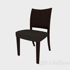 现代风格简约实木餐椅3d模型下载