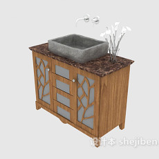 美式家庭浴柜3d模型下载