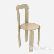 原木餐椅3d模型下载