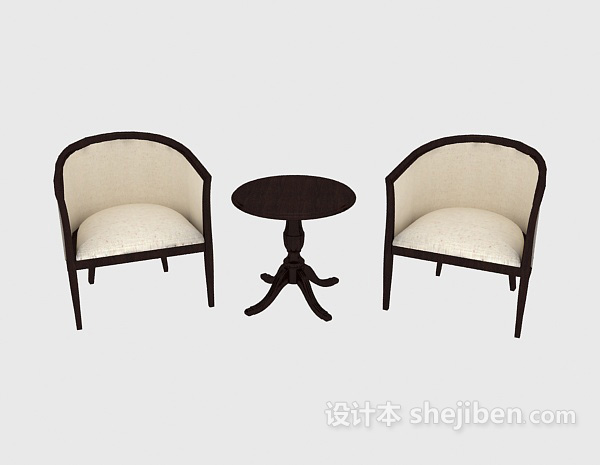 欧式风格欧式沙发椅组合3d模型下载