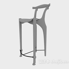 灰色吧台椅3d模型下载