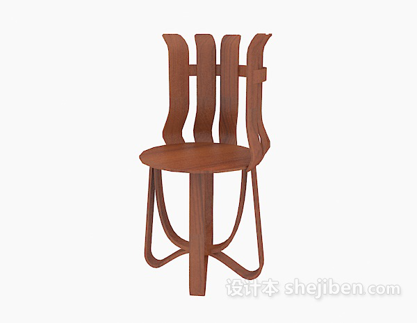 个性实木椅3d模型下载