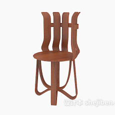 个性实木椅3d模型下载