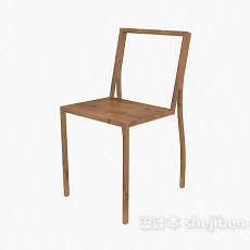 现代简约木椅3d模型下载
