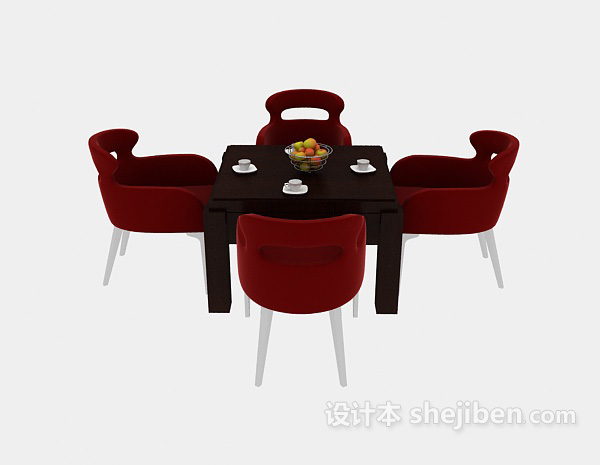 休闲实木茶几桌椅3d模型下载