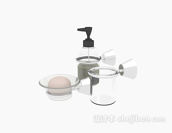 玻璃瓶装洗漱品3d模型下载