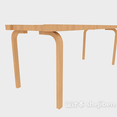 实木休闲长椅3d模型下载