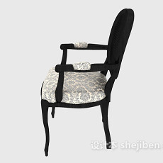 黑色美式餐椅3d模型下载