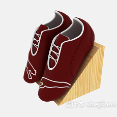 红色休闲鞋3d模型下载
