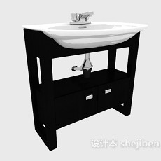 黑色现代浴柜3d模型下载
