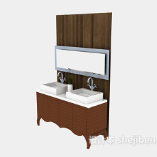浴室实木浴柜3d模型下载