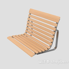 休闲木椅3d模型下载