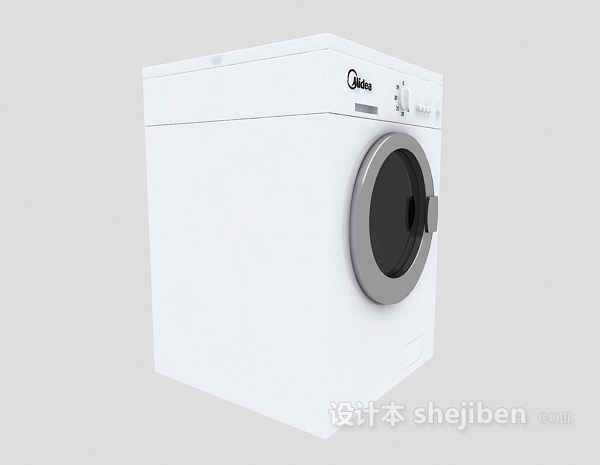 美的滚筒洗衣机3d模型下载