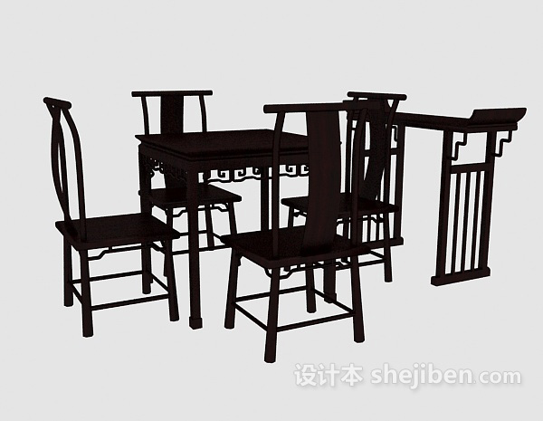 中式风格休闲桌椅组合