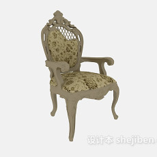 精致欧式实木餐椅3d模型下载