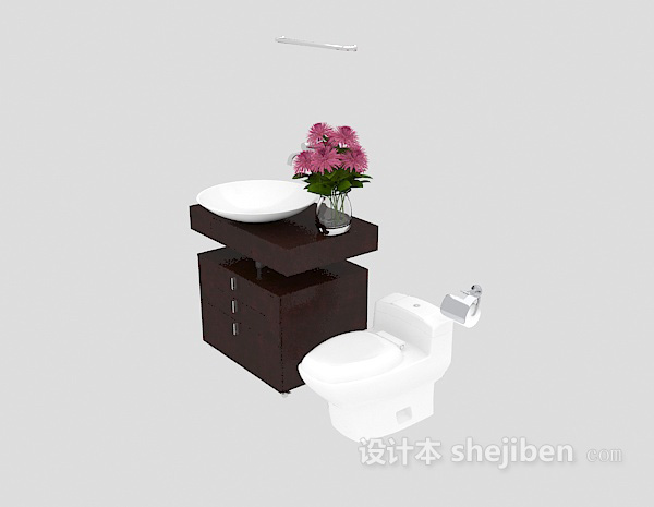 卫浴间洗脸盆、马桶3d模型下载