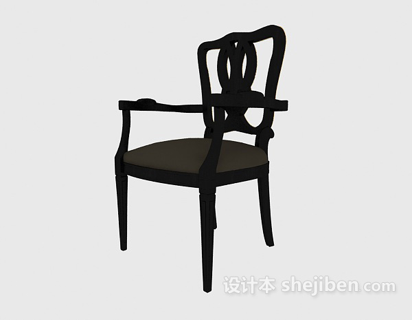 美式实木家居椅3d模型下载