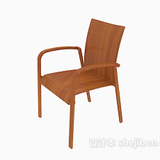 家庭实木餐椅3d模型下载