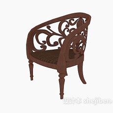 欧式雕花椅3d模型下载