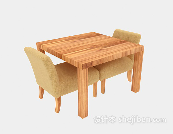 小木方桌3d模型下载