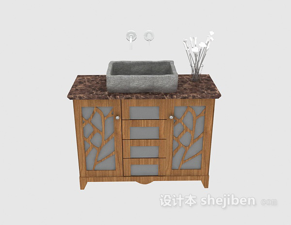 其它美式家庭浴柜3d模型下载