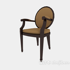 美式家居实木餐椅3d模型下载