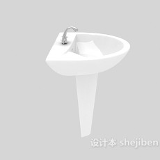 陶瓷白色洗手池3d模型下载