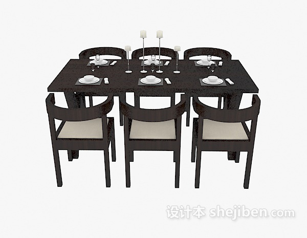 中式六人餐桌