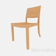 现代简约实木餐椅3d模型下载