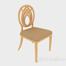 简约实木休闲椅3d模型下载